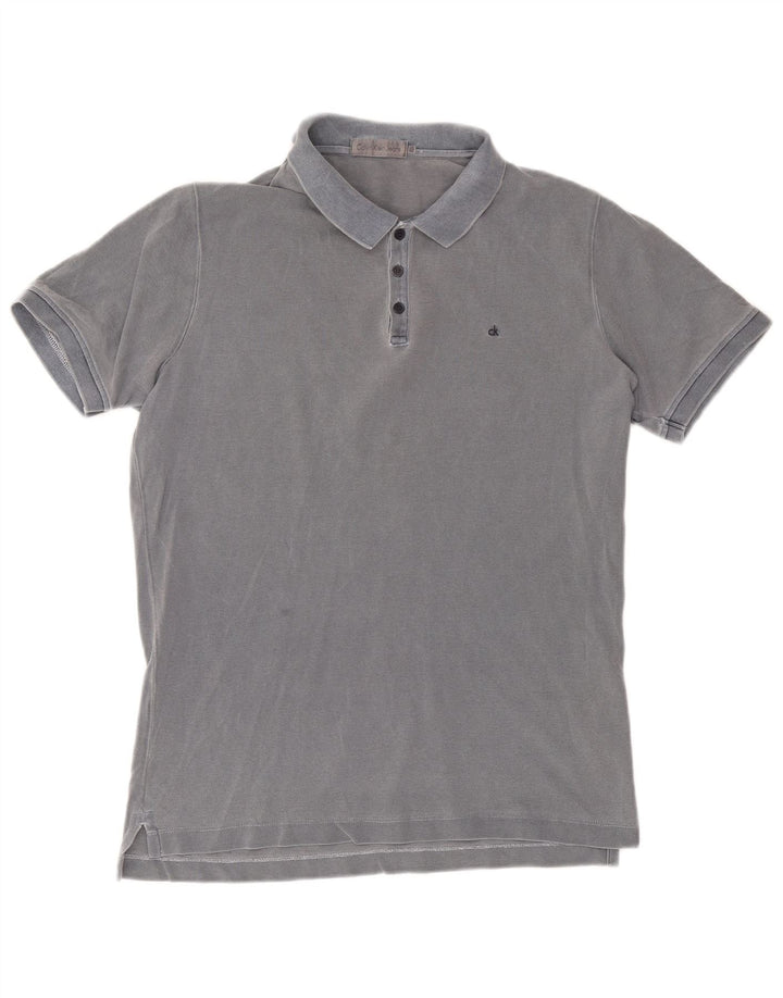 CALVIN KLEIN JEANS Polo Homme Large Gris Coton