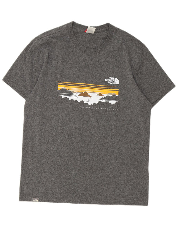THE NORTH FACE T-Shirt Graphique Homme Gris Moyen Coton