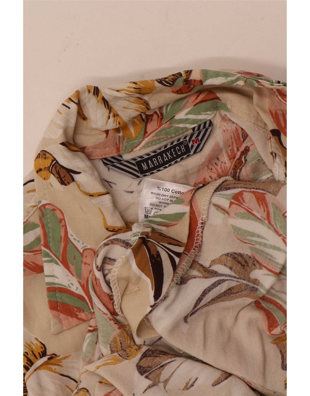 Chemise Homme Marrakech Coton Floral Beige Moyen