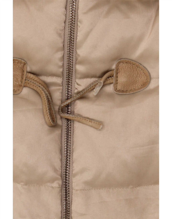Moschino Femmes Duffle Manteau Rembourré UK 14 Grand Beige Polyester