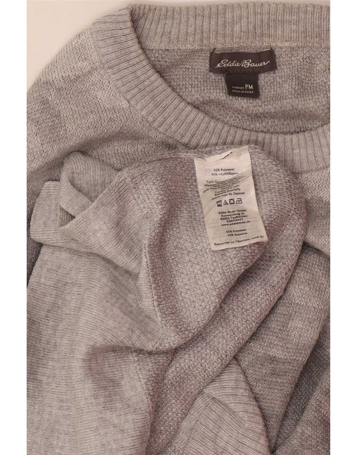 Eddie Bauer Pull à col rond pour femme Petite Taille UK 14 Gris moyen