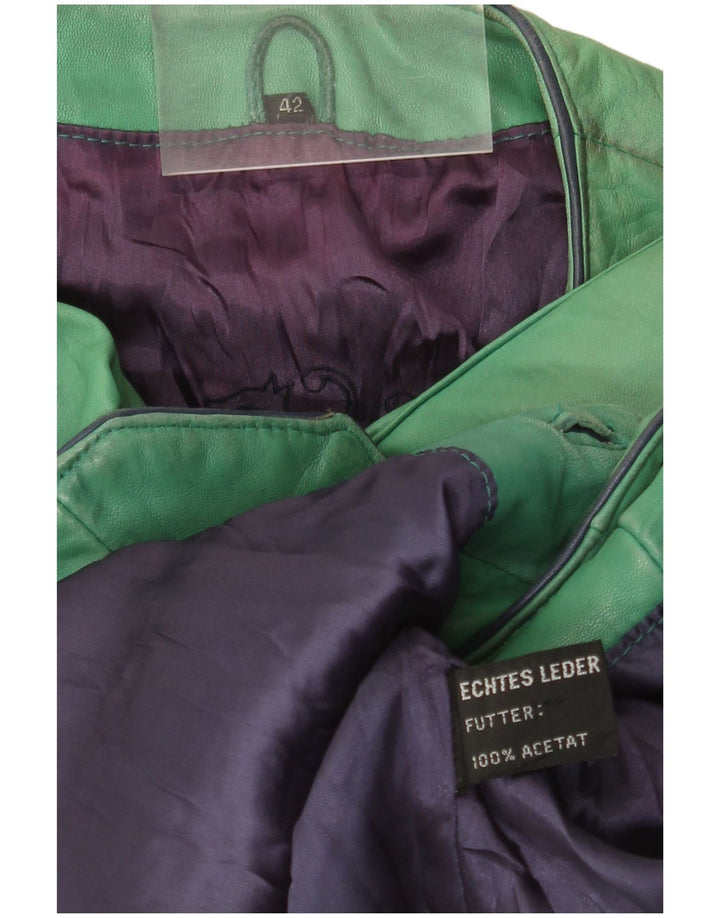 vintage Womens Crop 4 Bouton Veste EU 42 Grand Vert