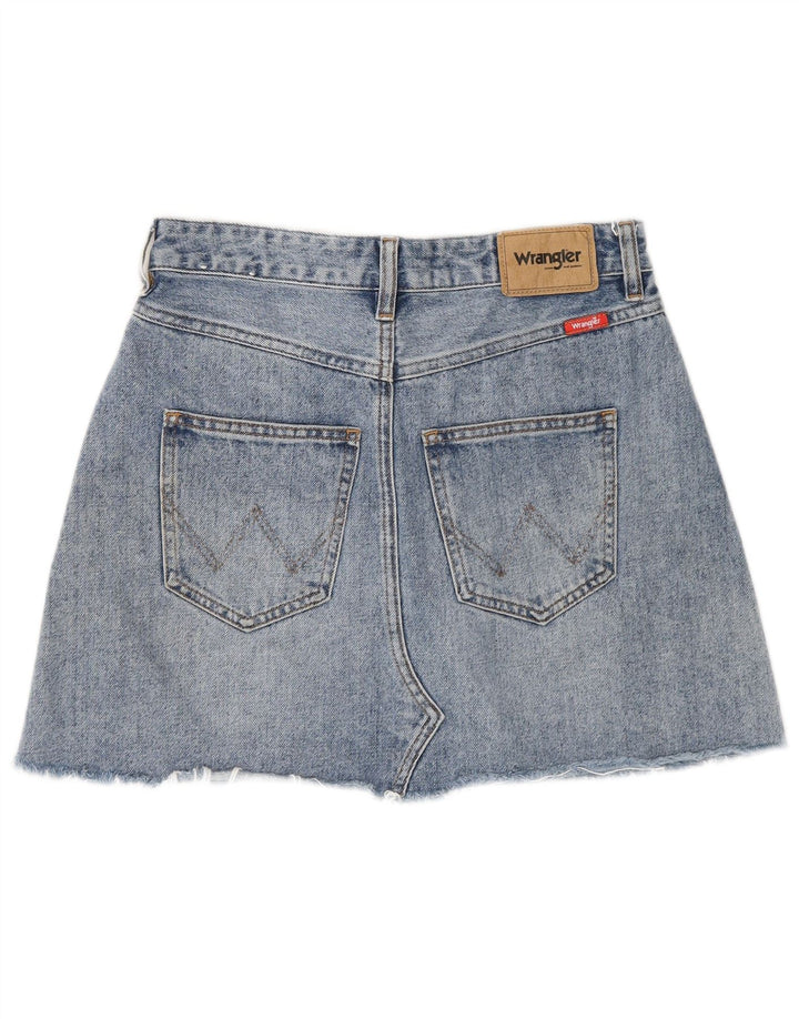 Wrangler Jupe en jean vieilli pour femme UK 8 Small W27 Bleu