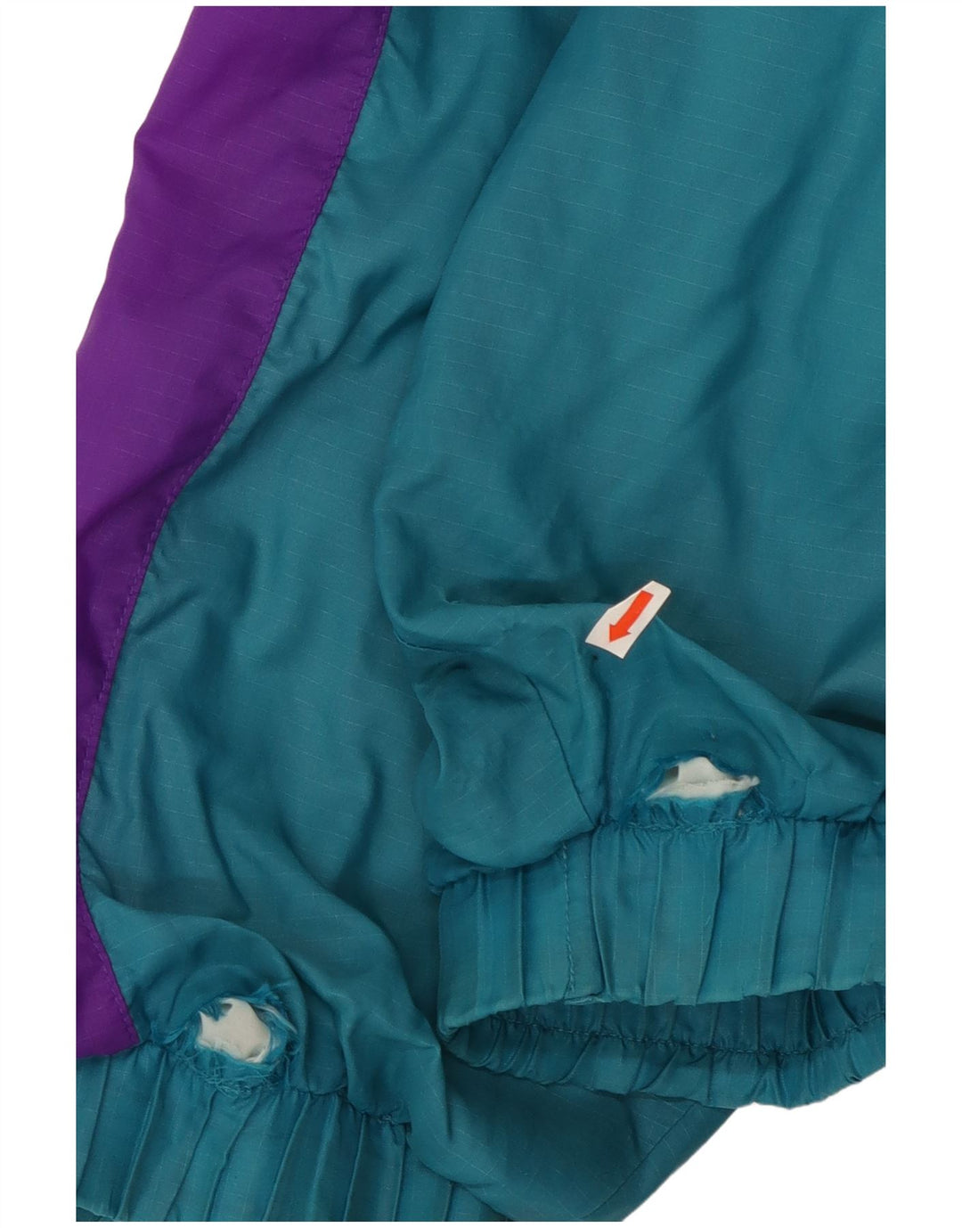 vintage Mens Survêtement Top Veste Grand Turquoise Colourblock Nylon années 90