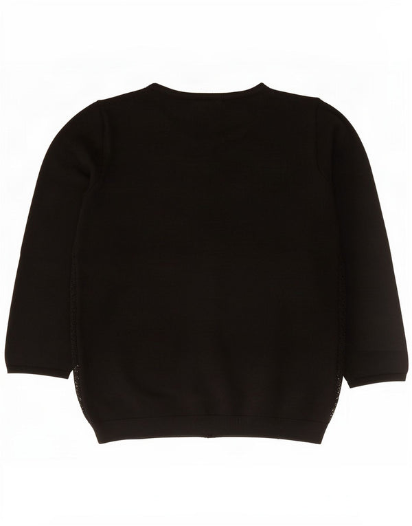 Zara Cardigan transparent à manches 3/4 pour femme UK 10 Small Noir