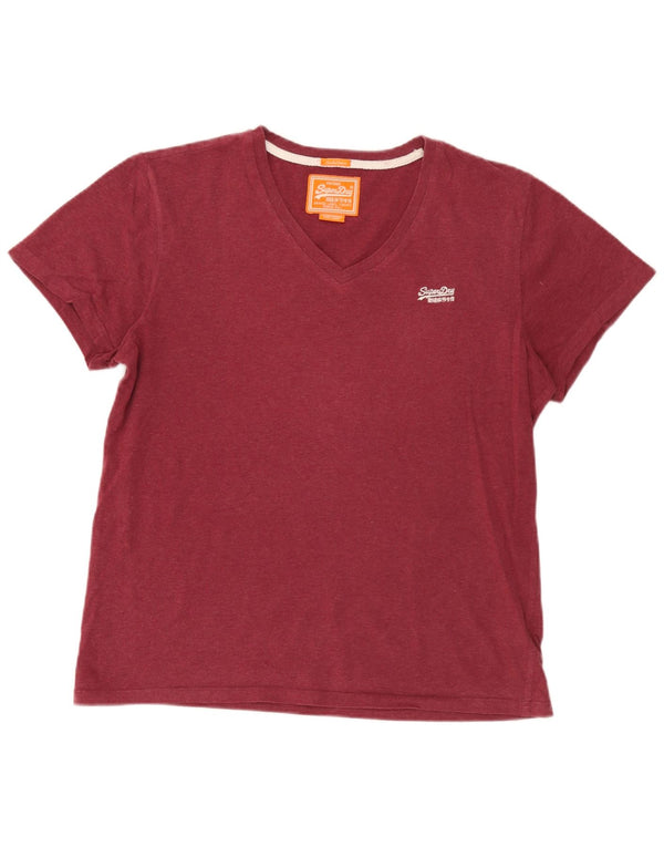 Superdry T-Shirt Homme Haut Large Coton Bordeaux