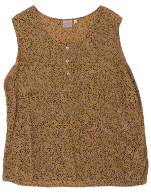 Andrea Mare Chemisier sans manches pour femme UK 16 Large Beige Paisley