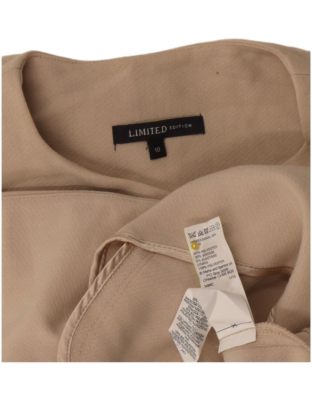 Marks & Spencer Veste blazer longue sans manches pour femme UK 10 Small Beige