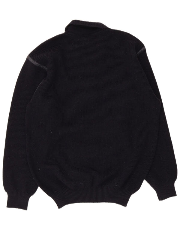Navigare Mens Polo Neck Jumper Sweater Large Navy Blue Wool