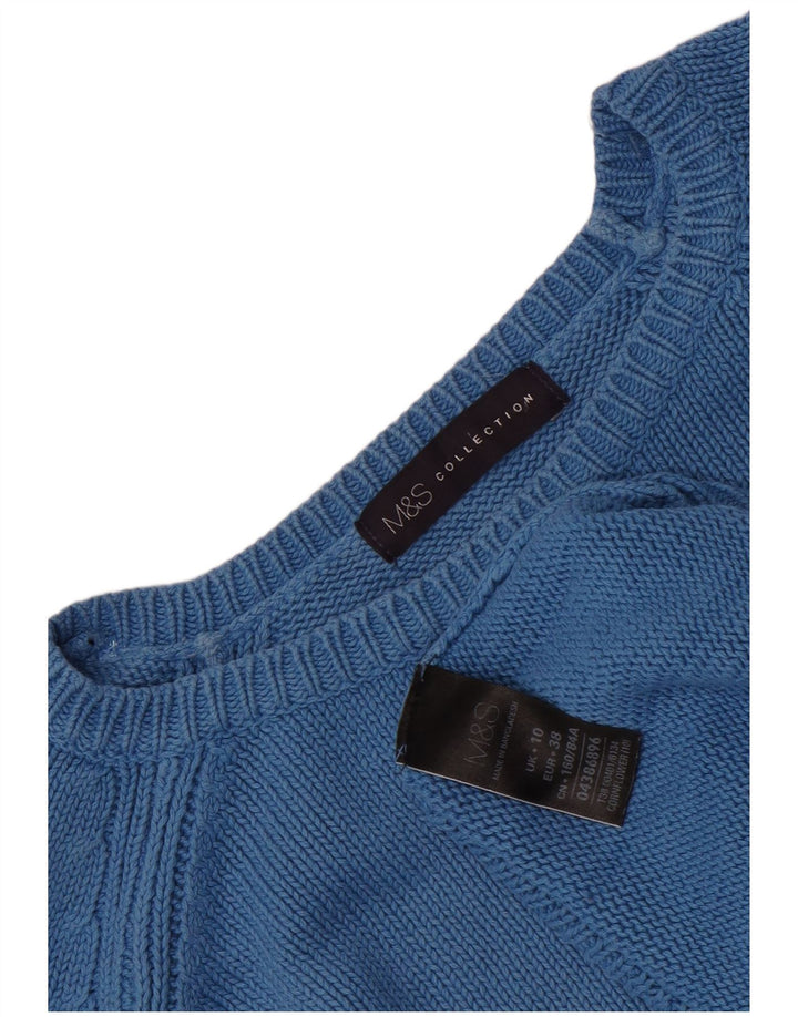 Marks & Spencer Pull surdimensionné à col bateau pour femme UK 10 Petit Bleu