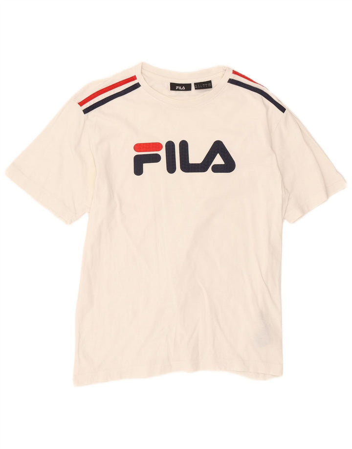 Fila T-Shirt Graphique Homme Petit Blanc Coton