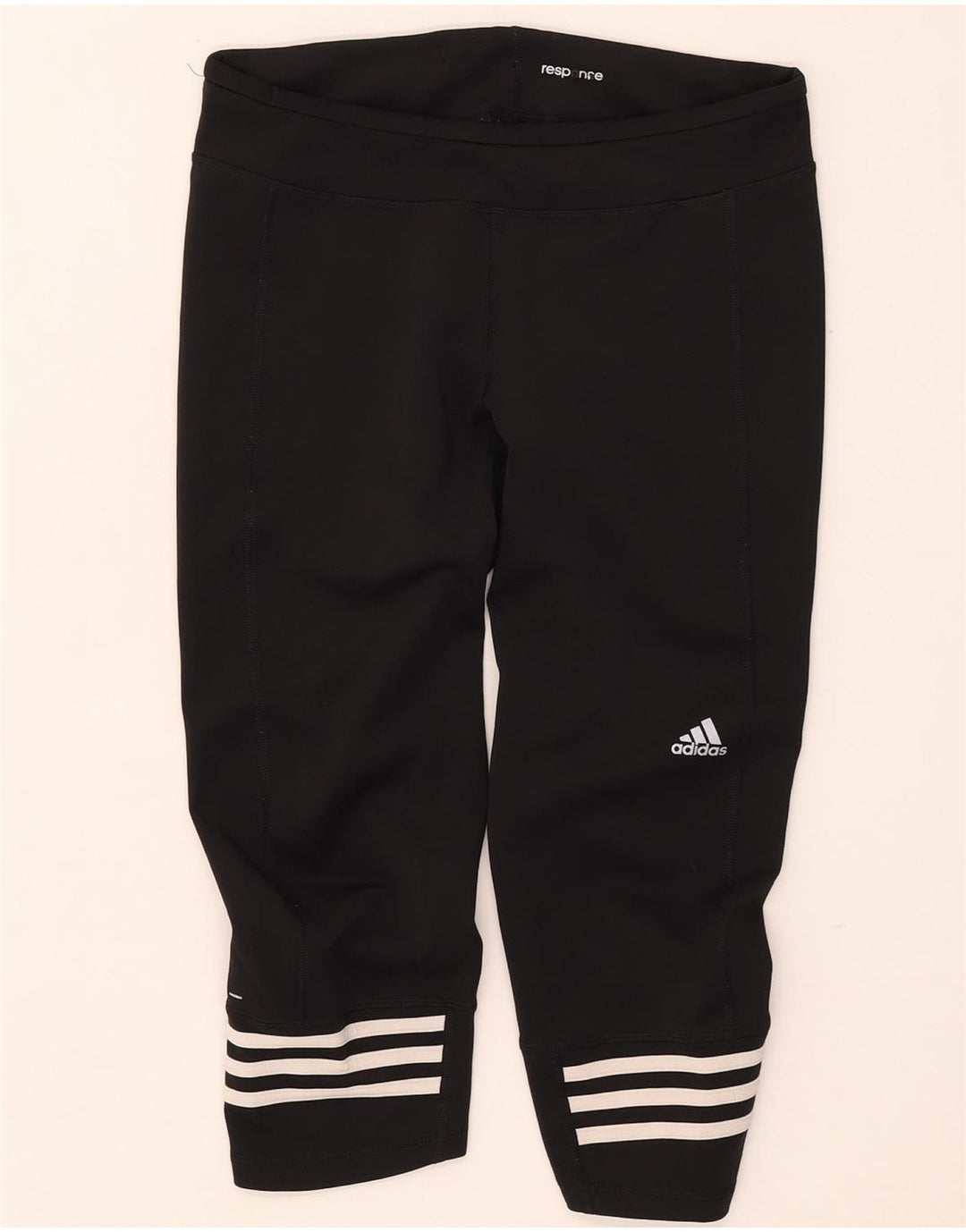 Adidas Femmes Climalite Capri Leggings UK 12/14 Moyen Noir Polyester