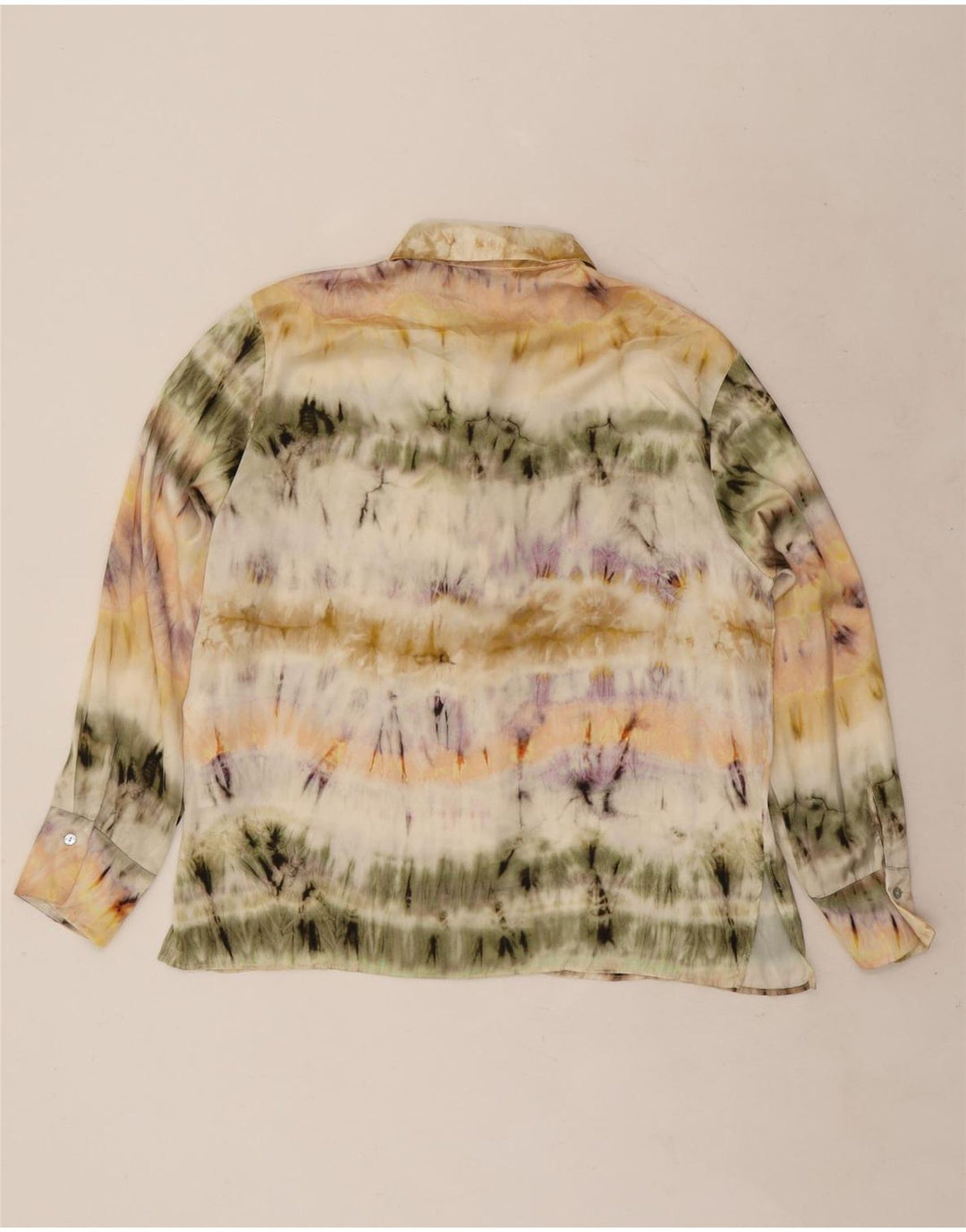 Zara Womens Shirt Blouse UK 16 Large Multicolore Tie Dye Polyester
