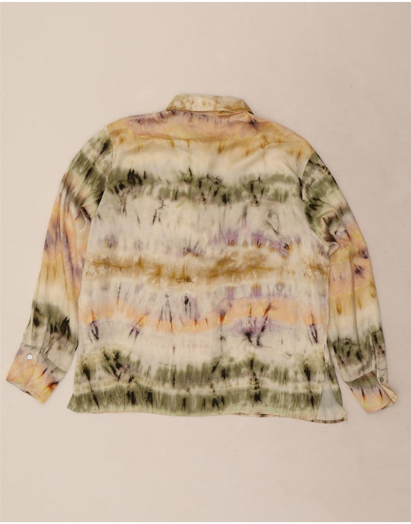 Zara Womens Shirt Blouse UK 16 Large Multicolore Tie Dye Polyester