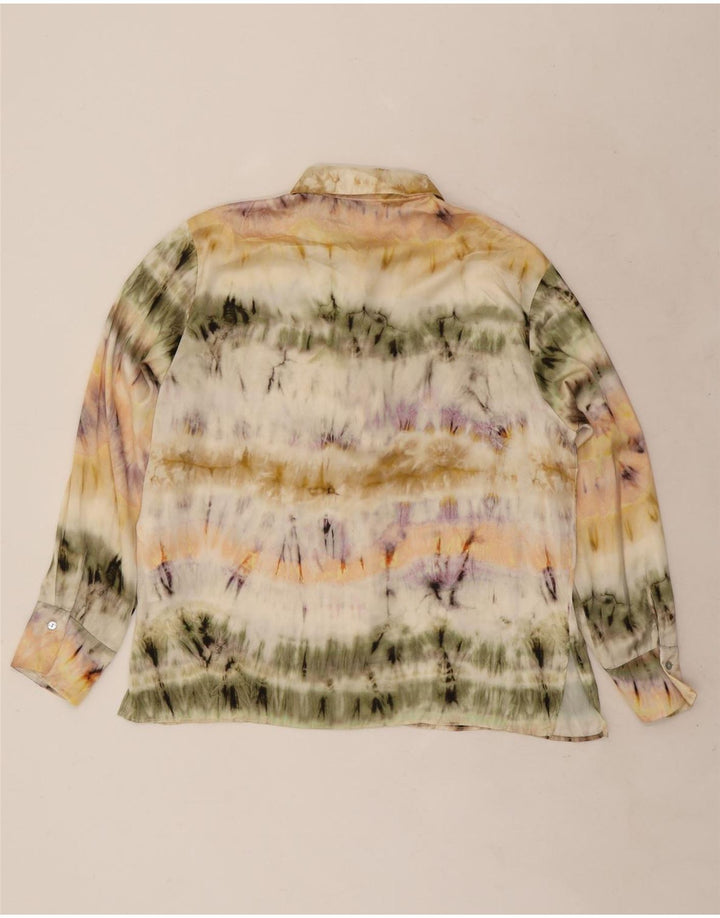 Zara Womens Shirt Blouse UK 16 Large Multicolore Tie Dye Polyester