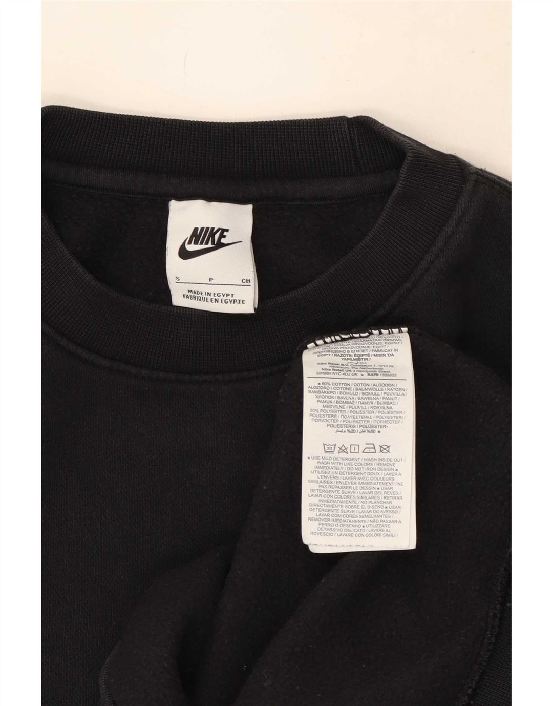 Nike Sweat-shirt pour homme en coton noir Taille S