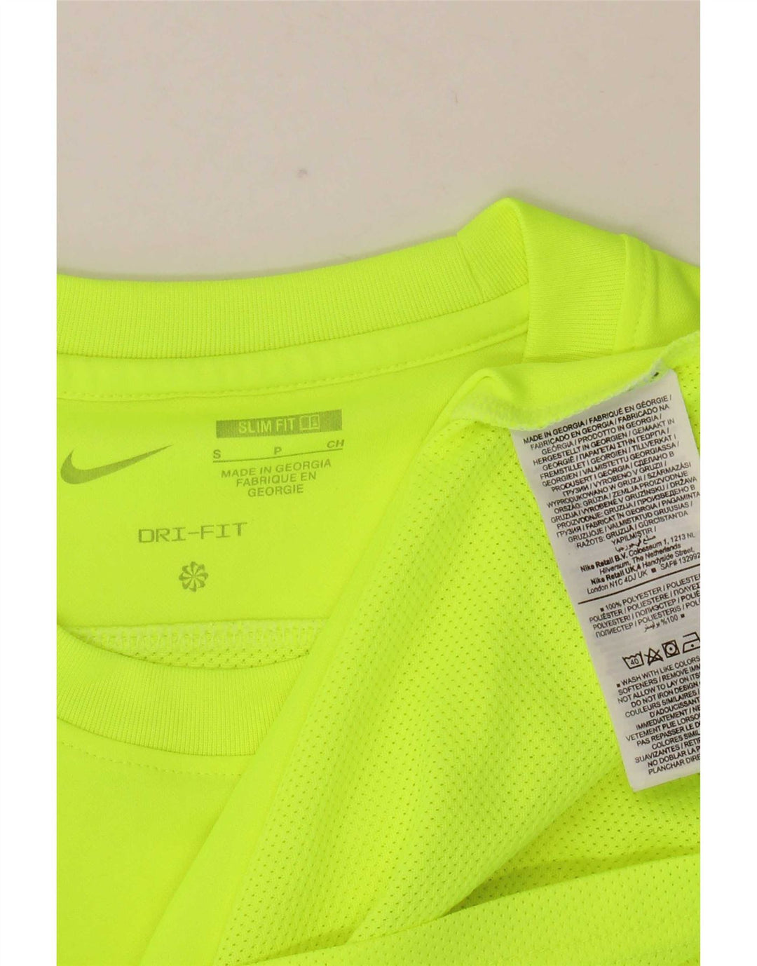 Nike Hommes Dri Fit Slim T-Shirt Haut Petit Vert Polyester
