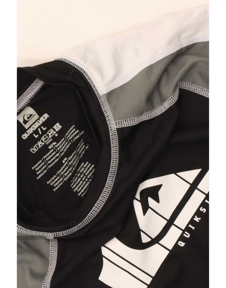 Quiksilver T-shirt graphique pour hommes, grand, noir, colour block, polyester