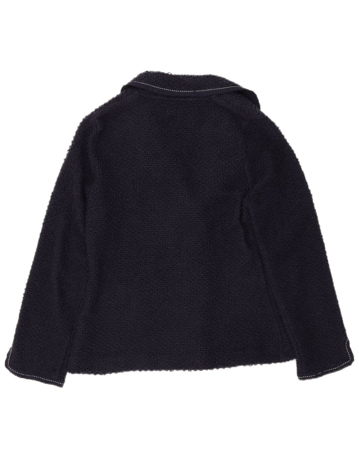 MONSOON Veste Blazer 3 Boutons Femme UK 16 Grand Bleu Marine Acrylique