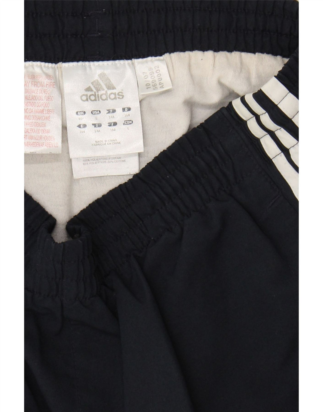 ADIDAS Boys Sport Shorts 13-14 Years  Navy Blue Polyester Vintage Adidas and Second-Hand Adidas from Messina Hembry 
