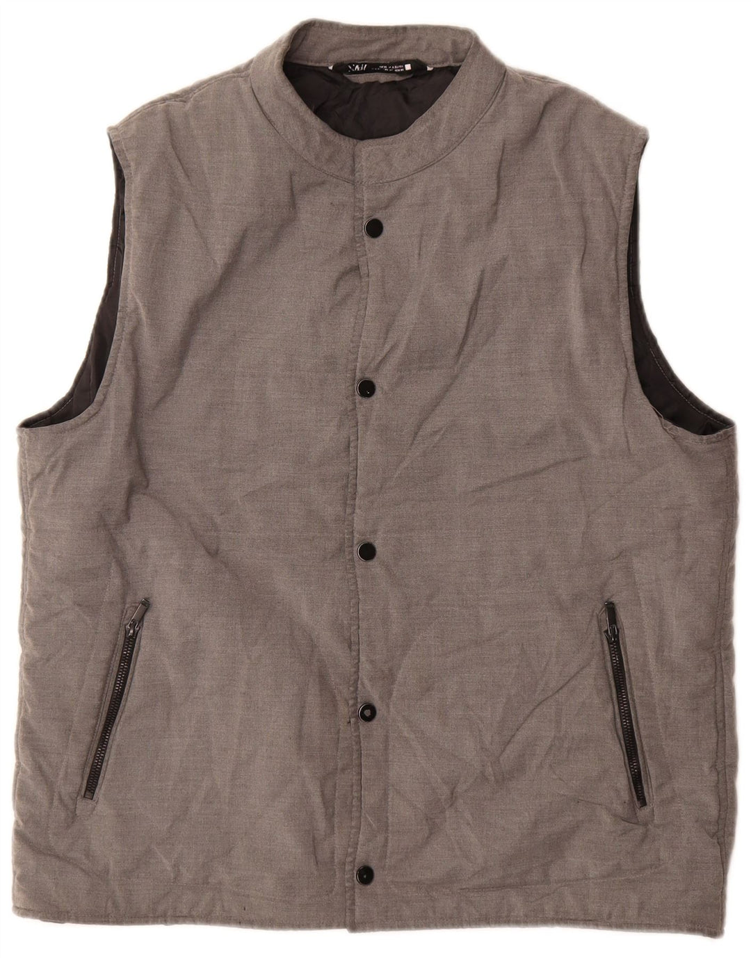 Zara Gilet rembourré homme UK 42 XL Gris Polyester