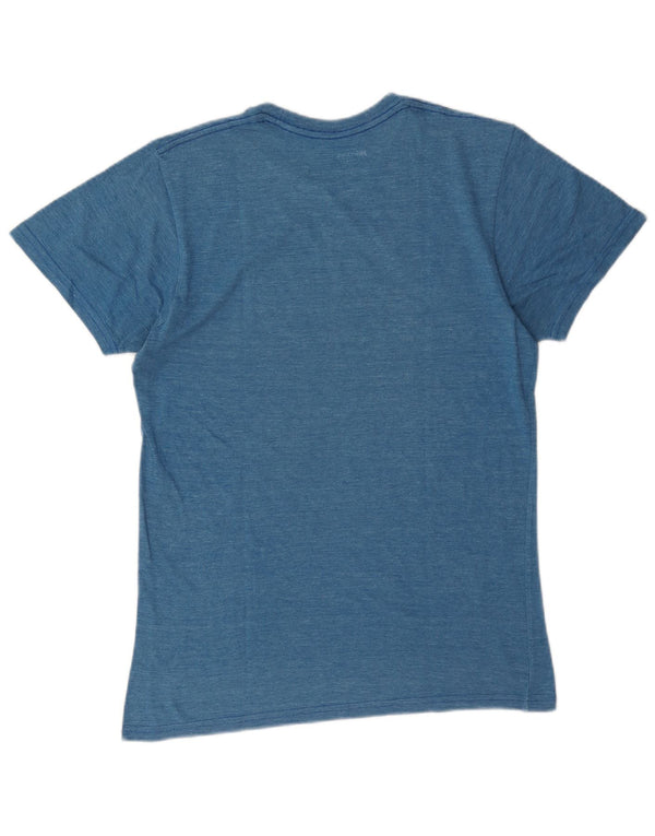 Hard Rock Cafe Femmes Lisbonne Graphique T-Shirt Top UK 10 Petit Bleu Moucheté