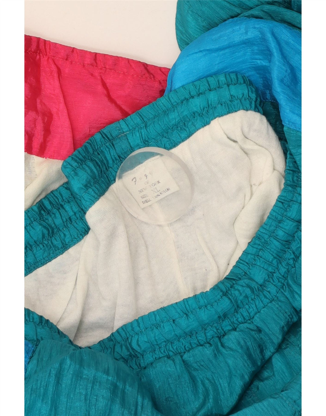 vintage Mens Full Survêtement XL Bleu Colorblock Nylon