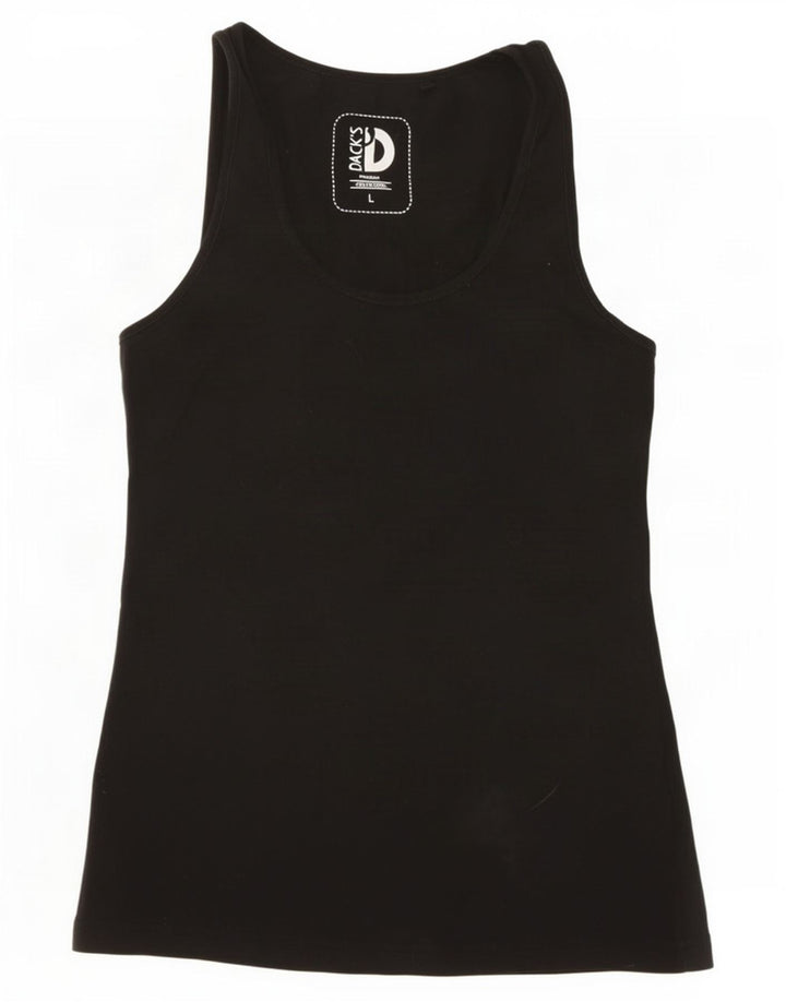 Dack's Débardeur Femme UK 14 Large Noir Coton