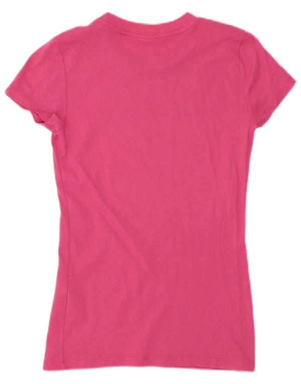 Hollister T-shirt graphique pour femme UK 8 Small Rose Coton