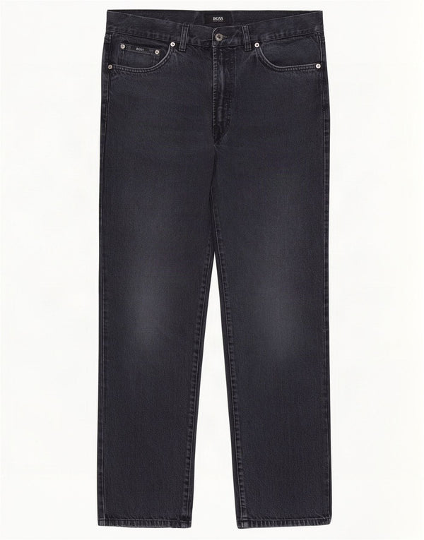 Hugo Boss Jean droit Arkansas W34 L32 bleu marine en coton pour homme