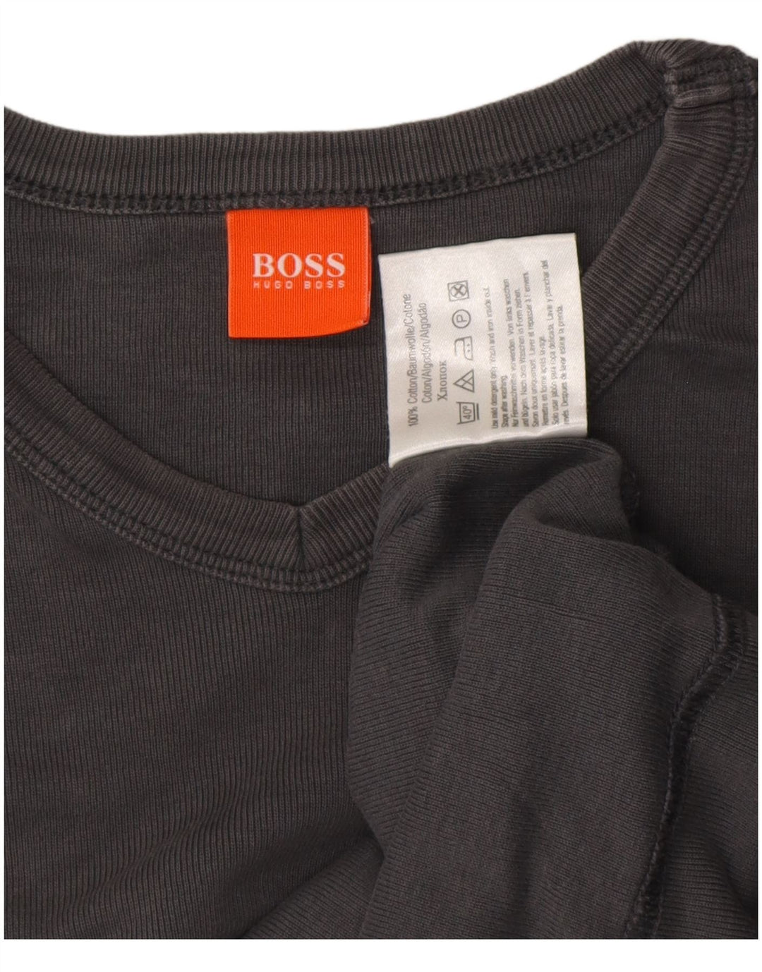 HUGO BOSS T-Shirt Homme Top XL Gris Coton