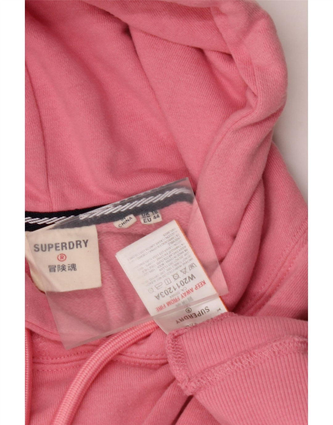 SUPERDRY Pull à capuche oversize Crop Graphic pour femme UK 16 Large Rose