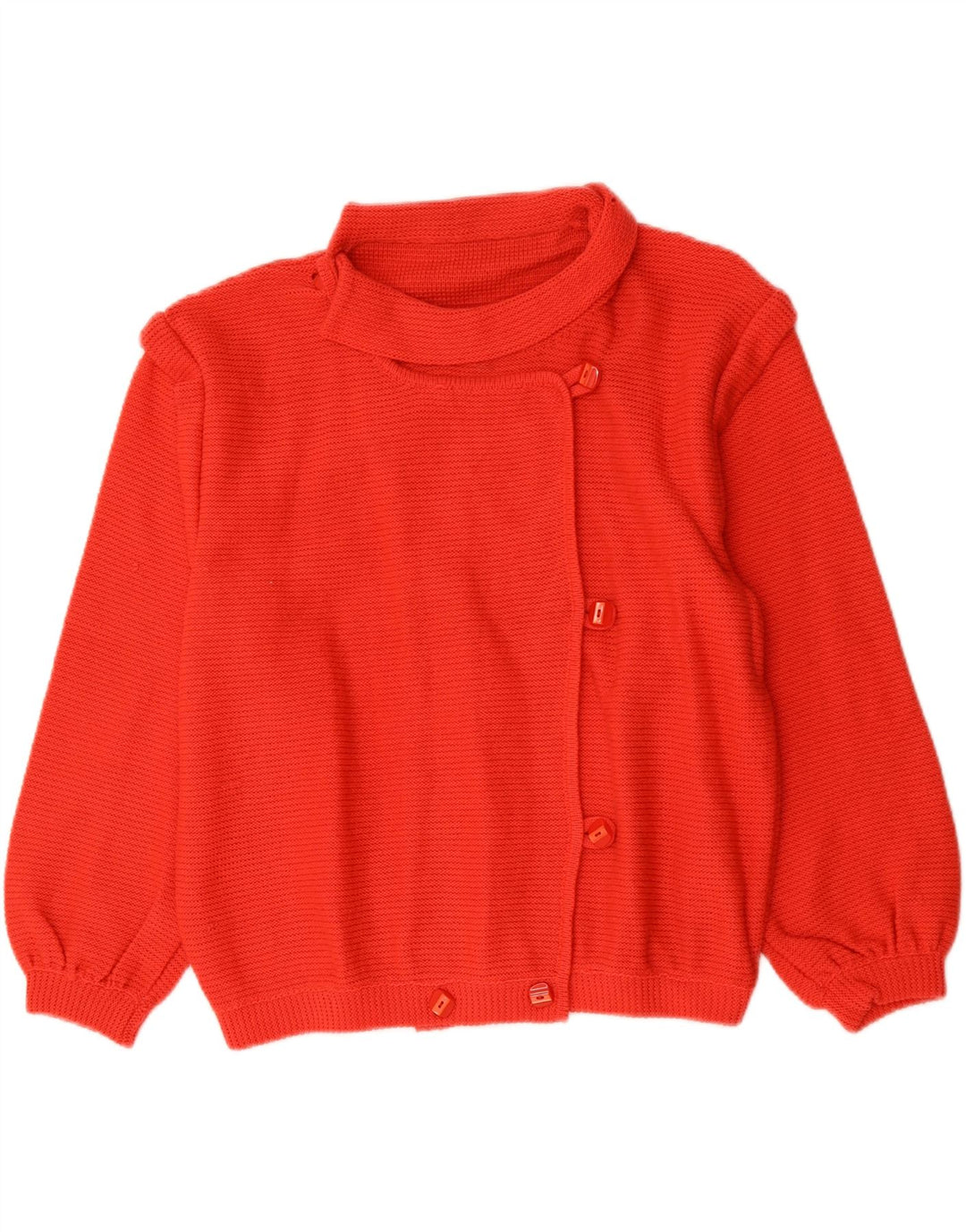 vintage Femme Cardigan Pull UK 16 Grand Rouge