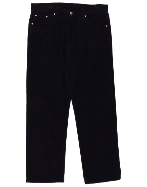 Carrera Pantalon droit en velours côtelé W36 L29 Bleu marine Coton