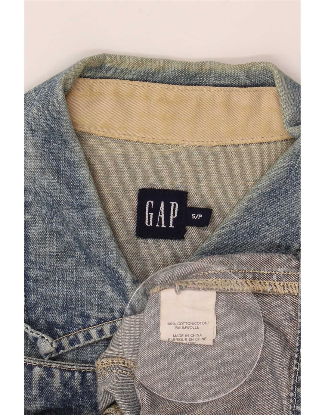 Gap Veste en jean courte pour femme UK 10 Petit coton bleu