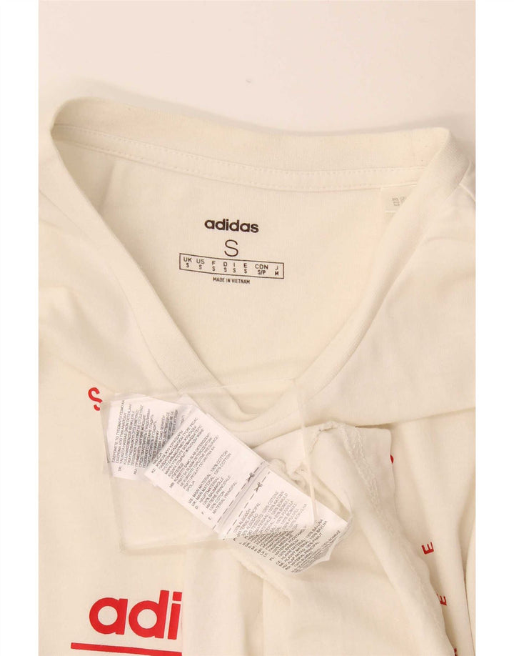 Adidas T-shirt graphique pour hommes, petit haut en coton blanc