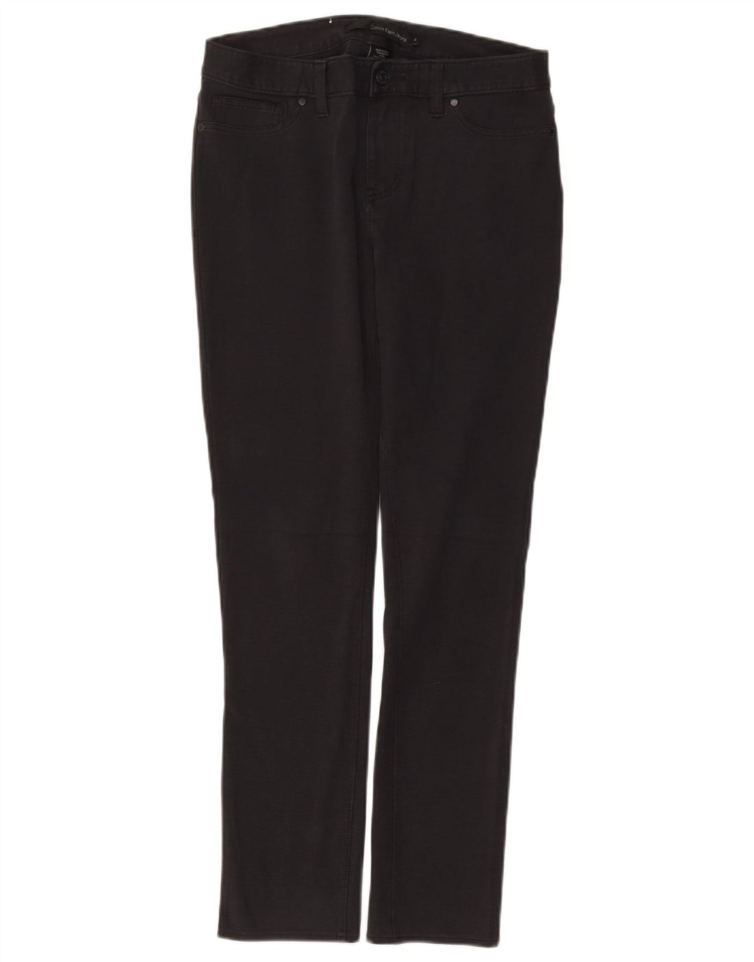 CALVIN KLEIN Pantalon décontracté slim pour femme US 6 Medium W30 L28 Gris Coton