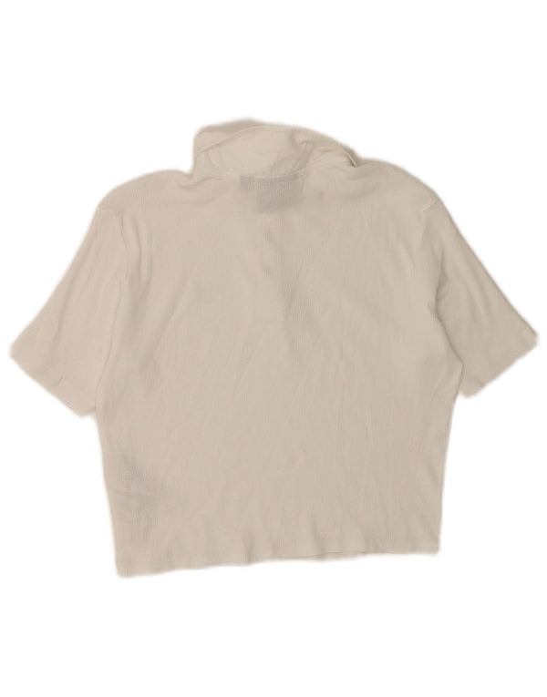 DICKIES Polo court pour femme UK 12 Coton blanc moyen