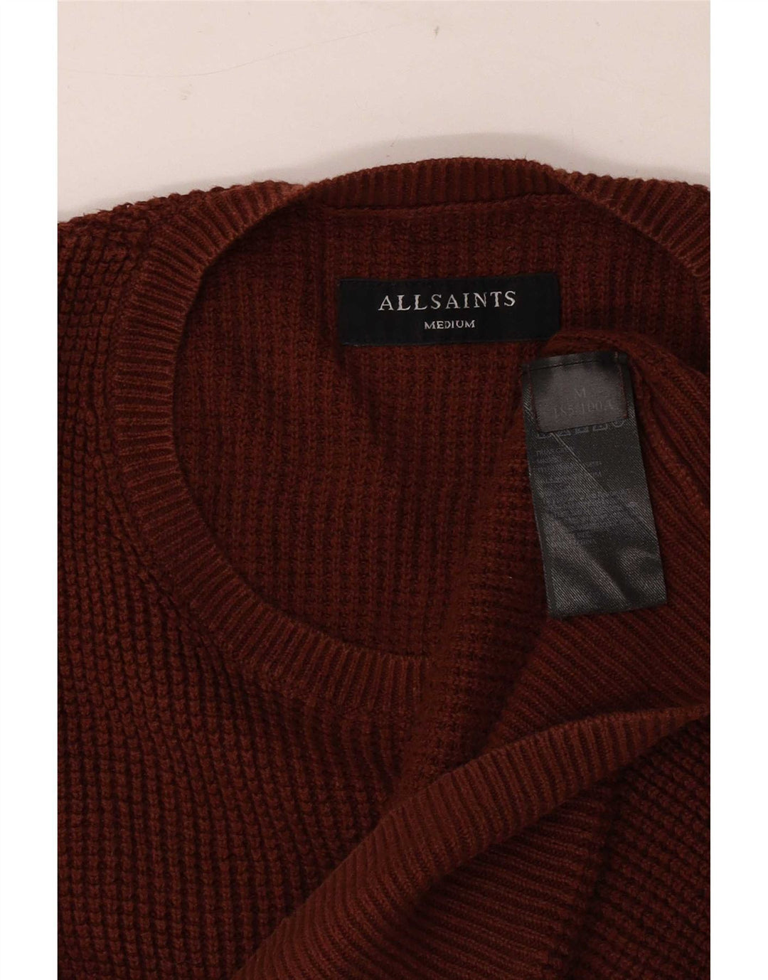 All Saints Pull Col Rond Homme Marron Moyen Coton