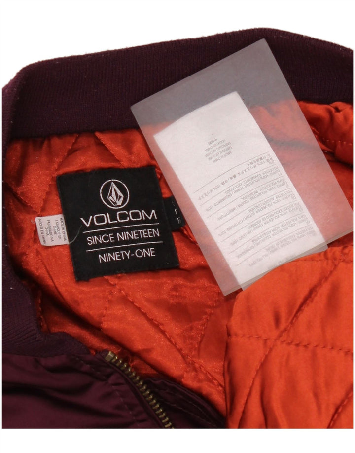Volcom Veste bomber surdimensionnée pour femme UK 10 Small Violet Polyester