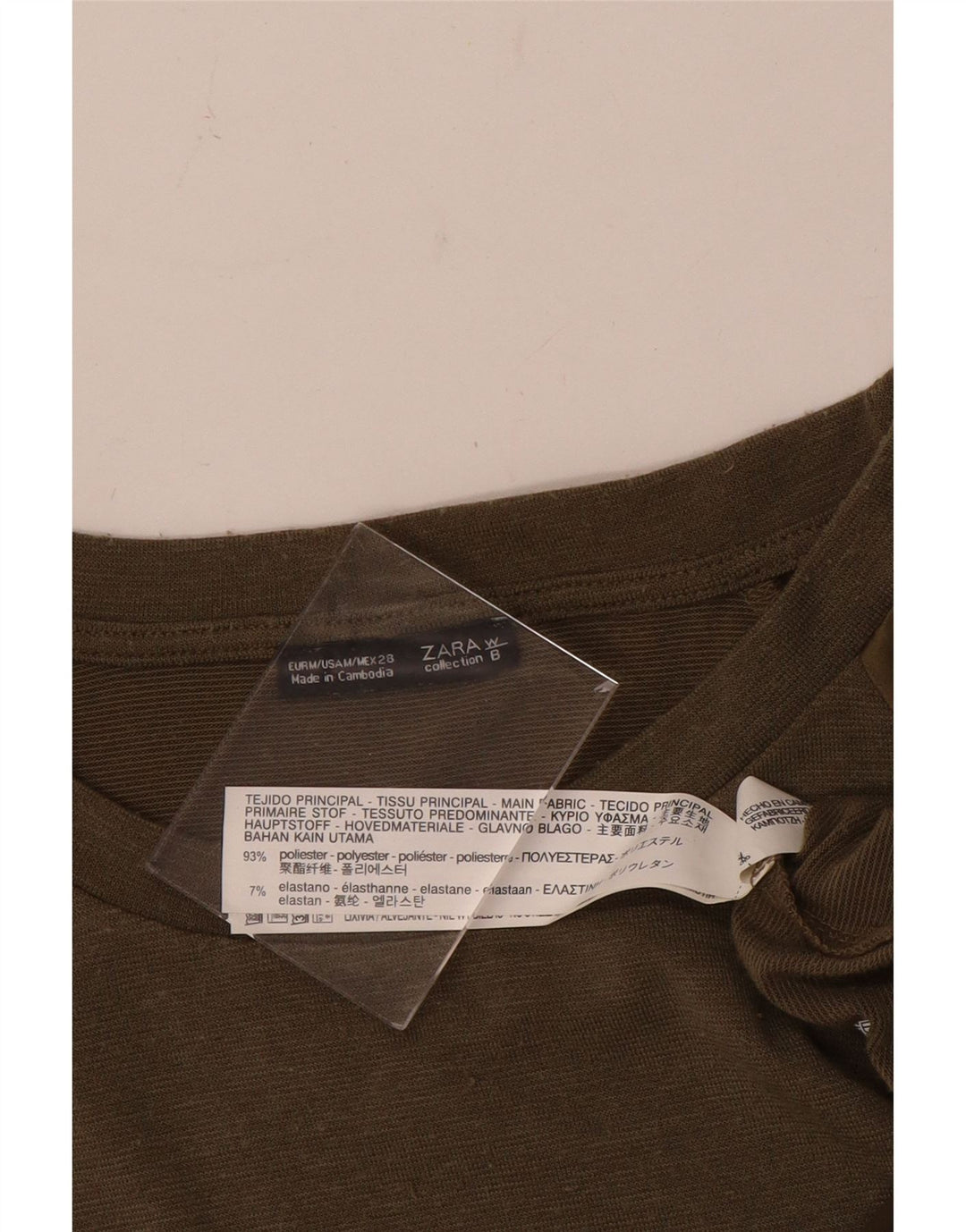 Zara Femme Tunique Asymétrique UK 14 Polyester Vert Moyen