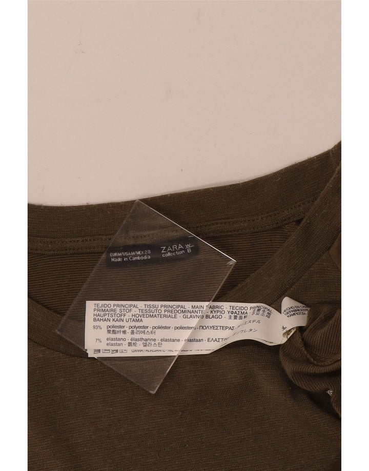 Zara Femme Tunique Asymétrique UK 14 Polyester Vert Moyen