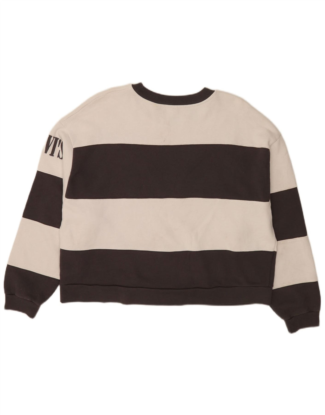 Levi's Sweat-shirt court surdimensionné pour femme UK 44 Medium Noir rayé