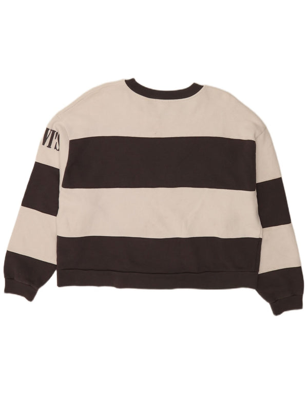 Levi's Sweat-shirt court surdimensionné pour femme UK 44 Medium Noir rayé