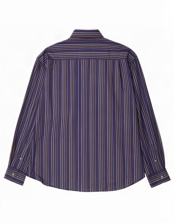 Paul & Shark Chemise Homme Taille 45 XL Bleu Marine Pinstripe Coton