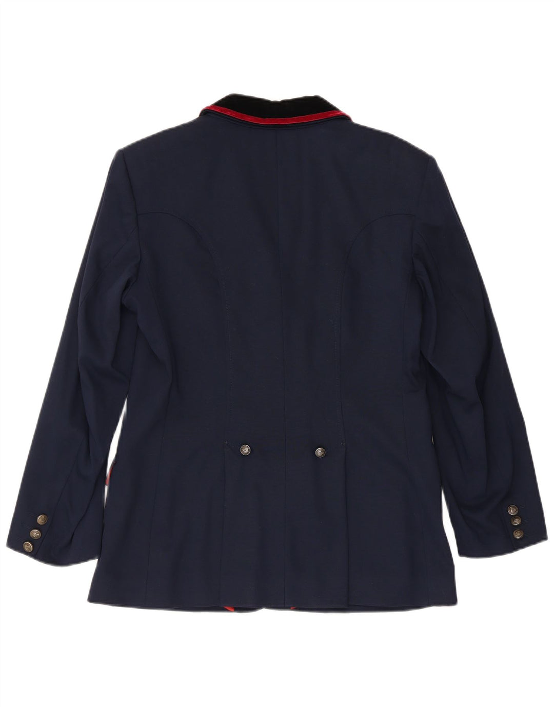 vintage Womens Riding 4 Bouton Blazer Veste IT 42 Laine Bleu Marine Moyenne