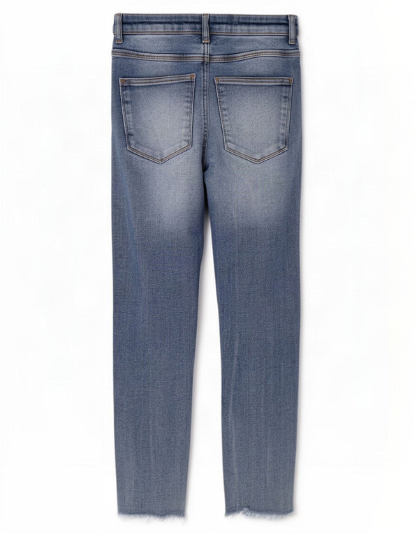 Zara Jean skinny taille haute pour femme EU 38 Small W24 L25 Bleu Coton