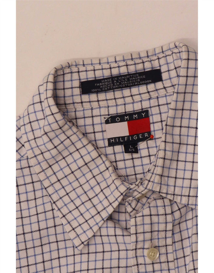 Tommy Hilfiger Chemise Homme Grand Carreau Blanc Coton