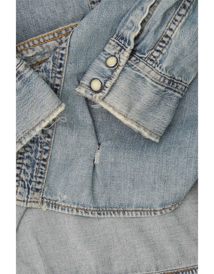 Lee Chemise en jean pour femme UK 16 Large Bleu Coton