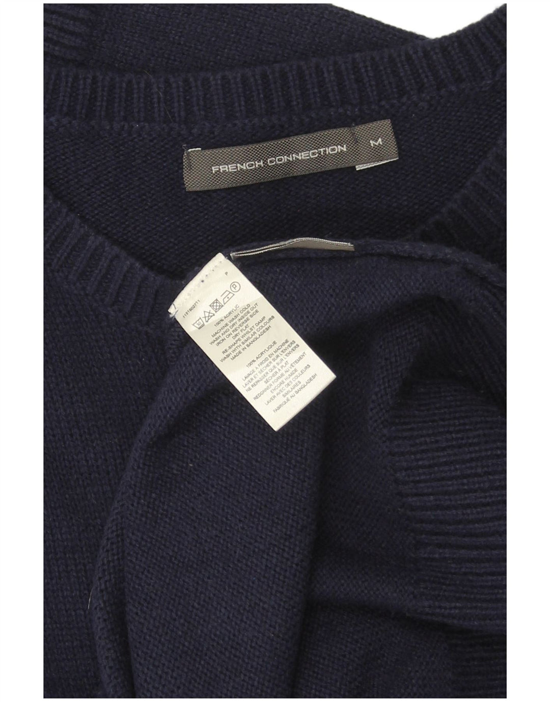 FRENCH CONNECTION Pull col rond pour homme Bleu marine moyen Fair Isle